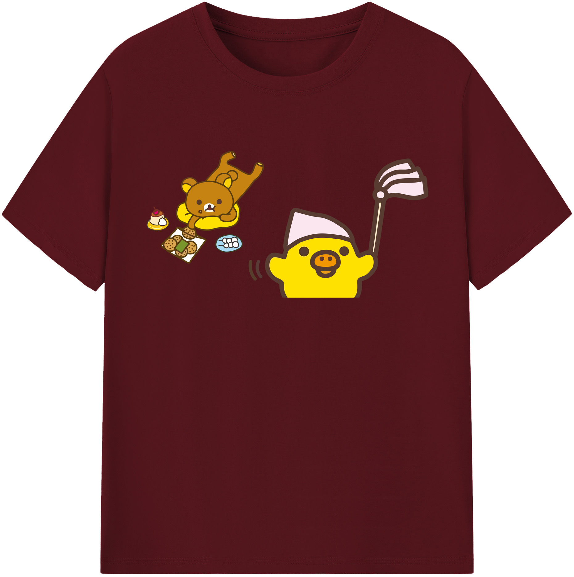 （画像用） リラックマ リラックマ キイロイトリ Rilakkuma Korilakkuma Kiiroitori 綿100％半袖Tシャツ（フロントプリント）